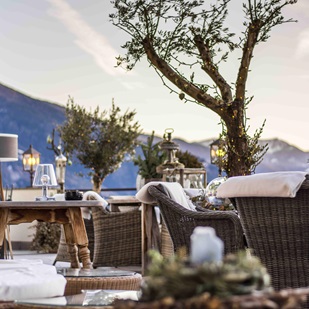 La terrazza di sera in inverno