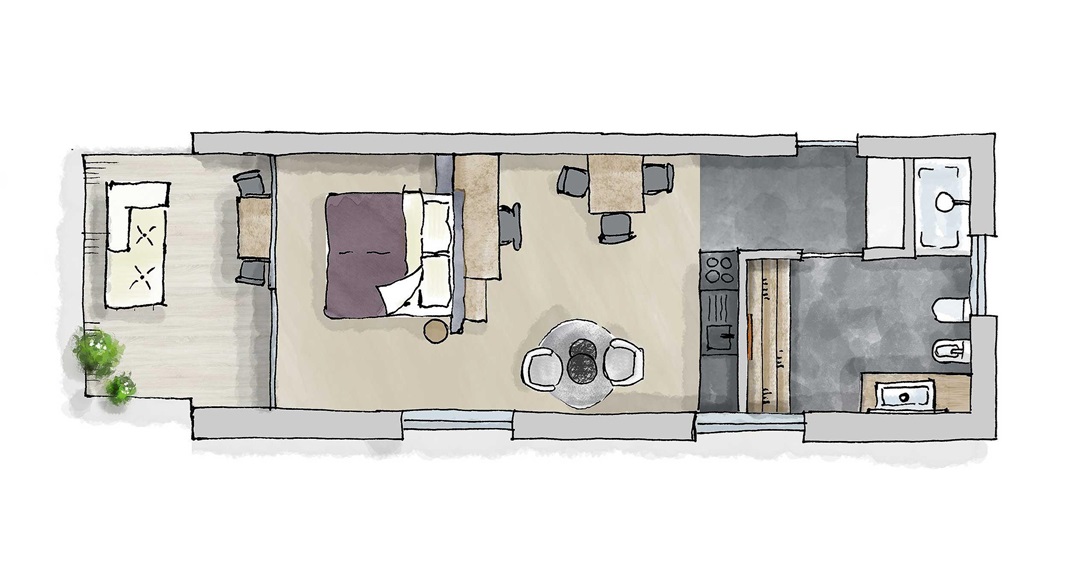 Room plan of the Suite Pergola