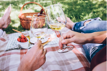 A couple is having a picnic